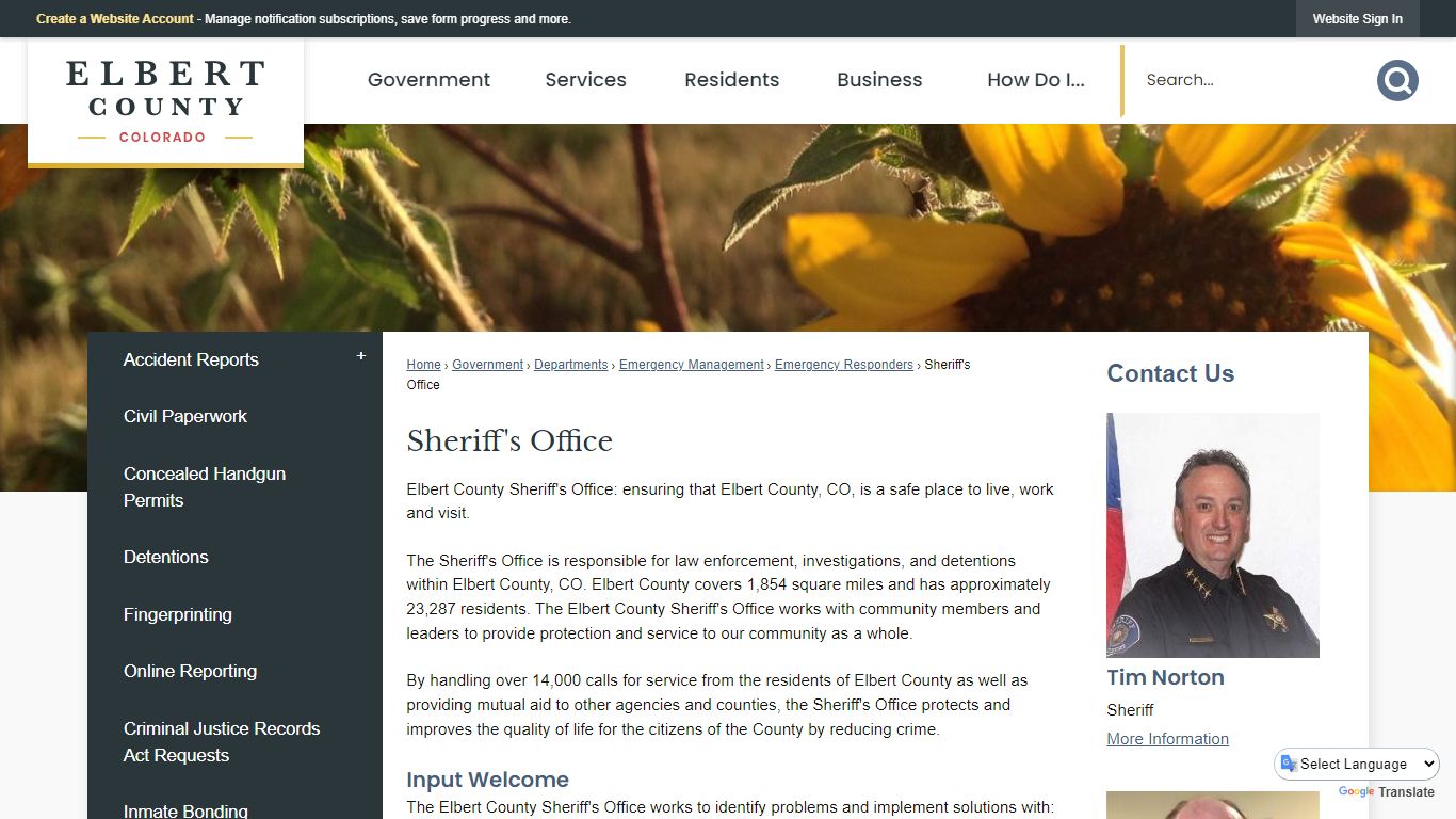 Sheriff's Office | Elbert County, CO
