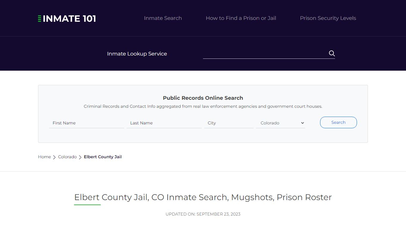 Elbert County Jail, CO Inmate Search, Mugshots, Prison Roster